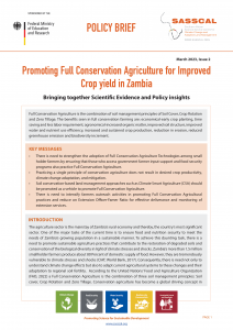 PROMOTING FULL CONSERVATION AGRICULTURE FOR IMPROVED CROP YIELD IN ZAMBIA